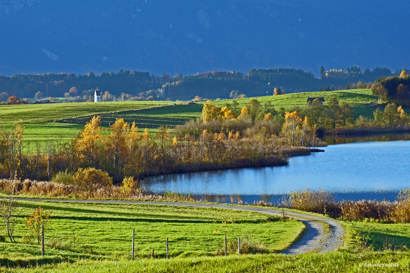 Herbstliche Morgensonne am Riegsee