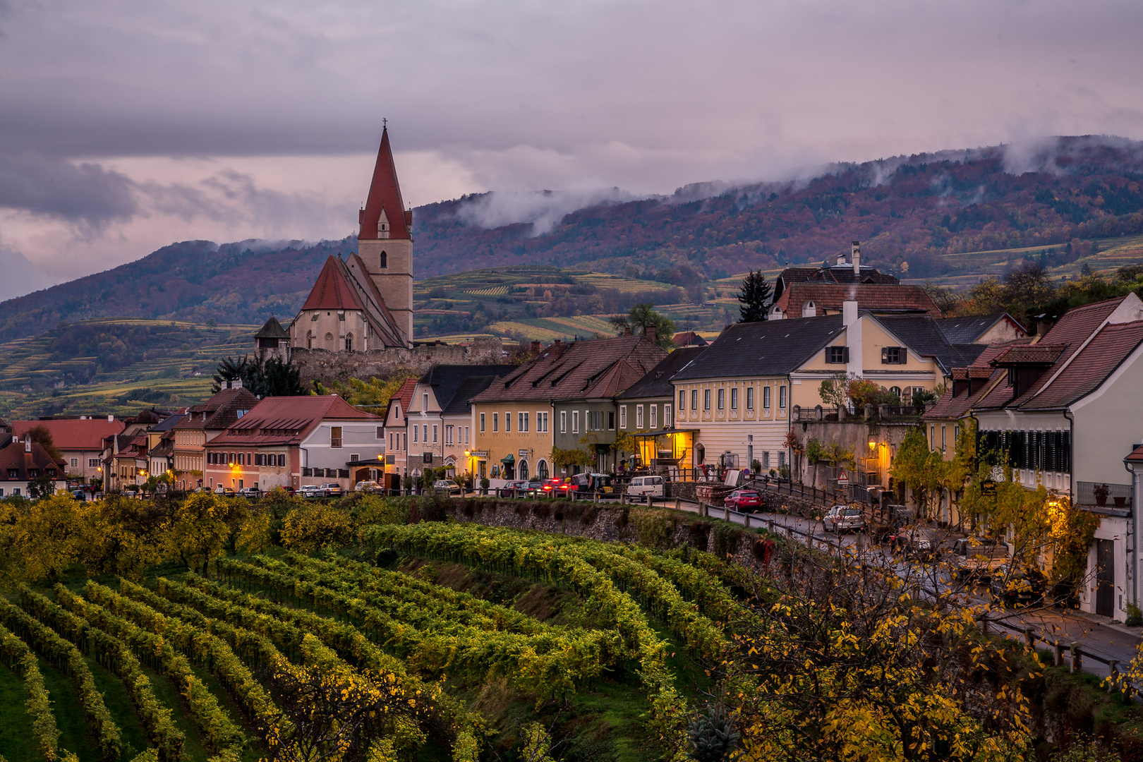 herbstliche Morgenstimmung in Weißenkirchen