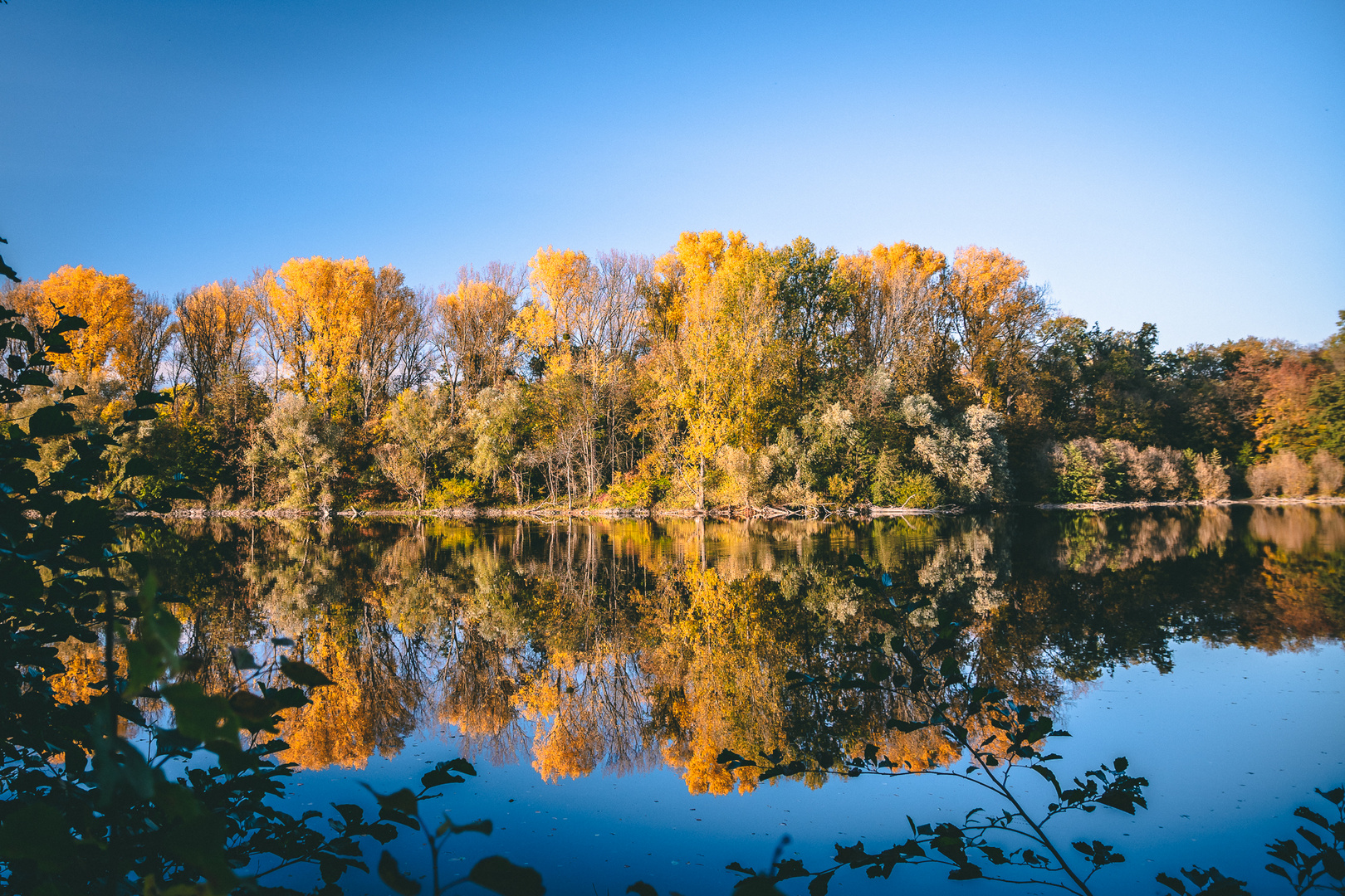 Herbstliche Spiegelung am Erlachsee