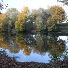 Herbstliche Spiegelung am Fischweiher