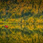 Herbstliche Spiegelungen mit Boot