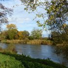 Herbstliche Weserlandschaft am Weserradweg 