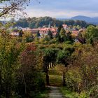 Herbstlicher Blick auf Herrnhut vom Altan aus