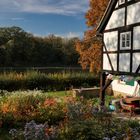 herbstlicher Garten an der Elbe