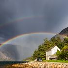 herbstlicher Regenbogen über Eidfjord