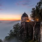 herbstlicher Sonnenaufgang von festung Königsstein