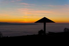 herbstlicher Sonnenuntergang im Erzgebirge