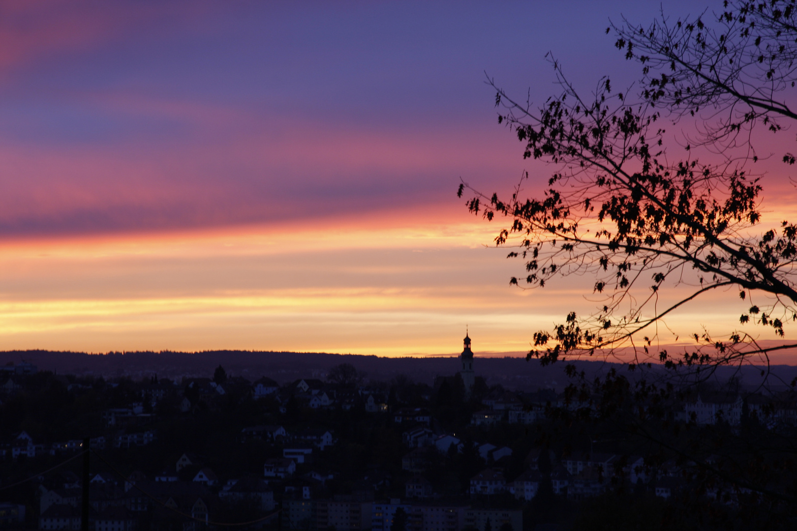 Herbstlicher Sonnenuntergang über Passau