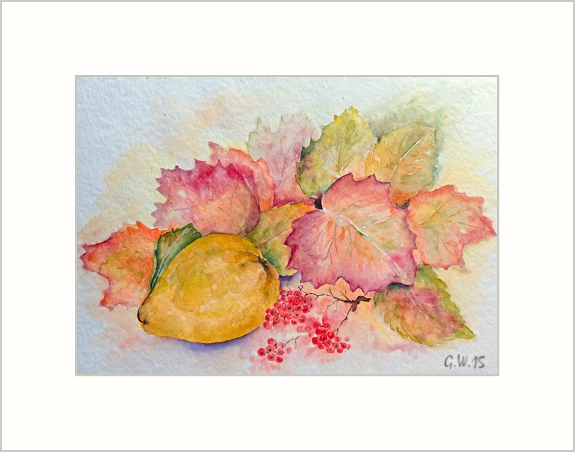 herbstliches Stillleben (Aquarell)