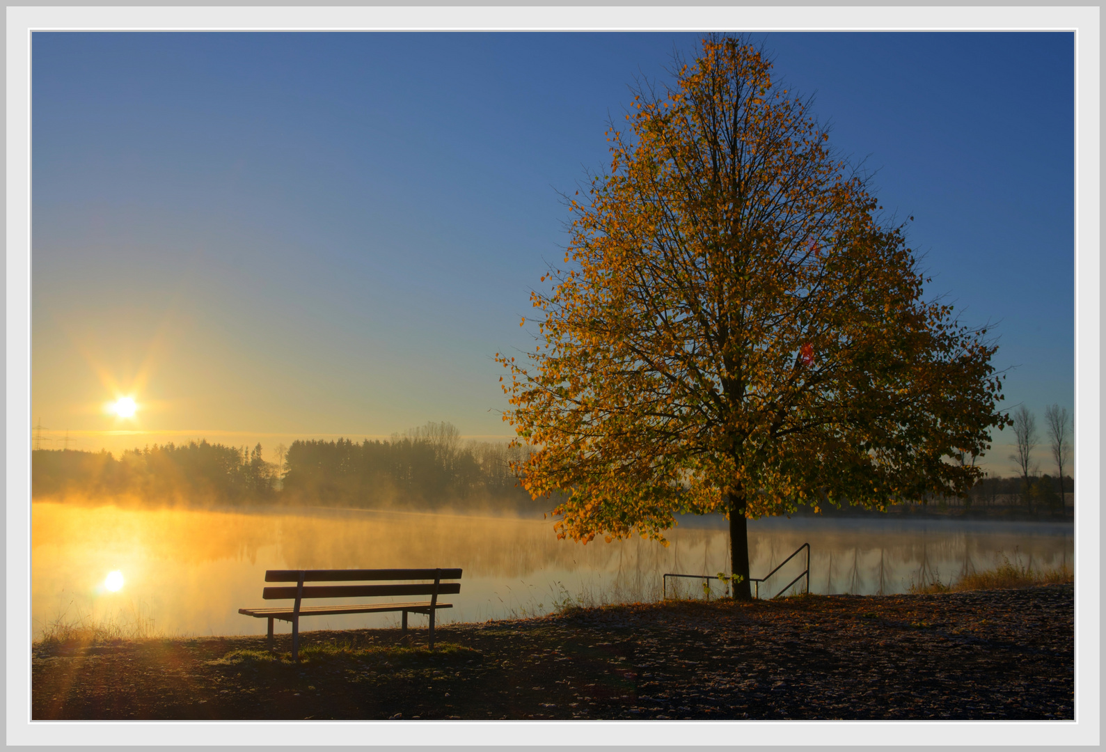 Herbstmorgen am Elkenrother Weiher.