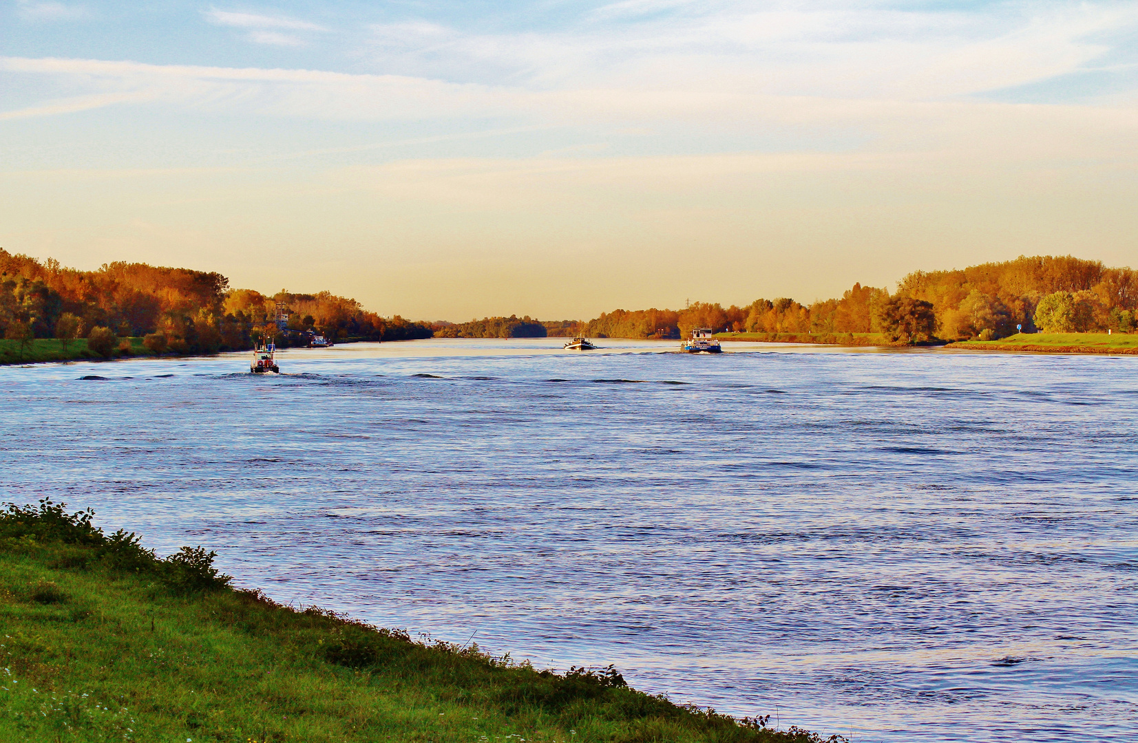 Herbstmorgen am großen Fluss