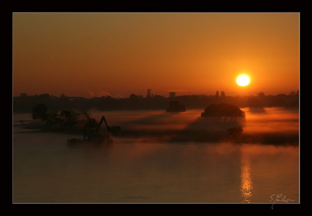 Herbstmorgen an der Elbe