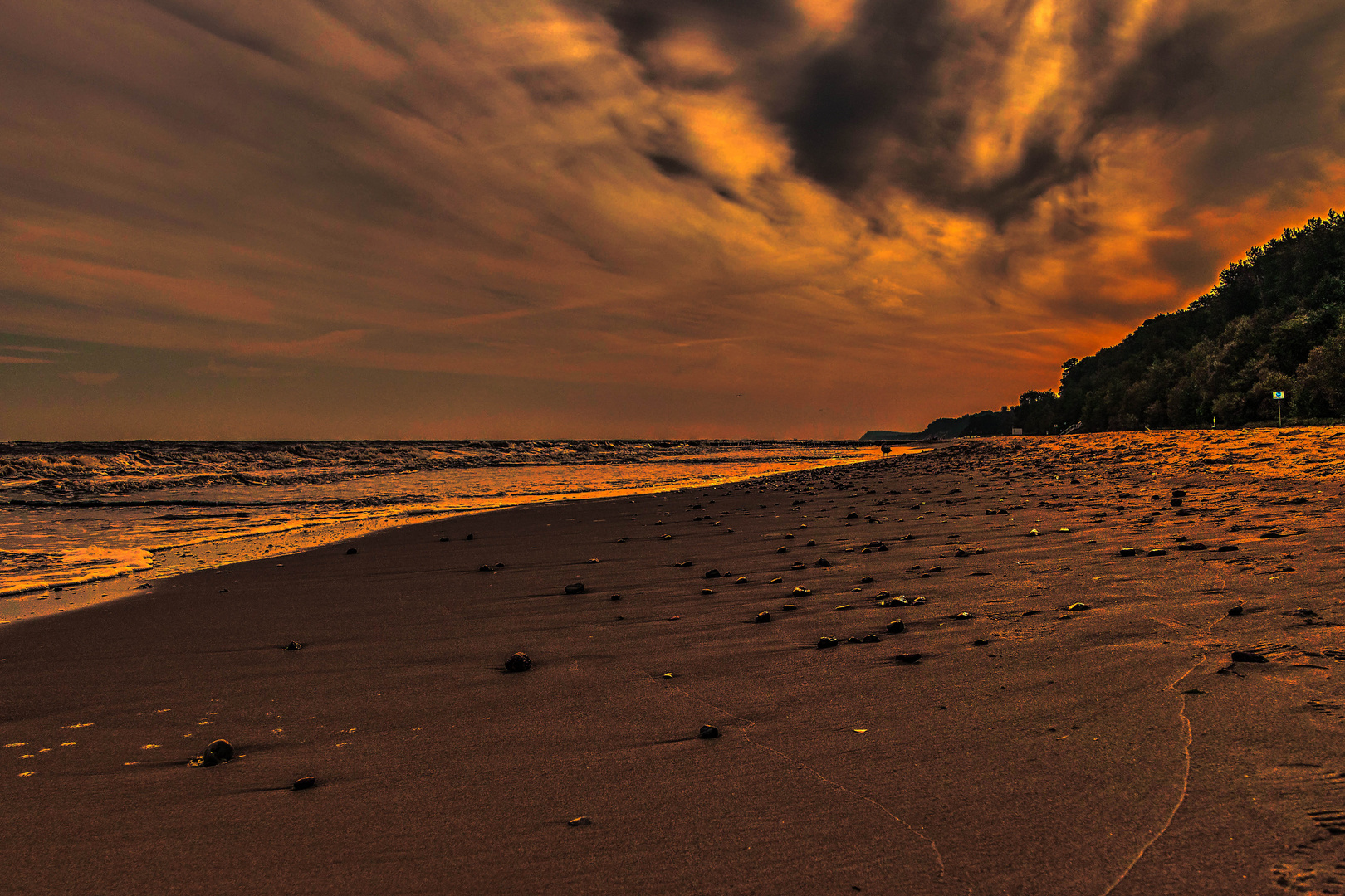 Herbstmorgenstrandlicht