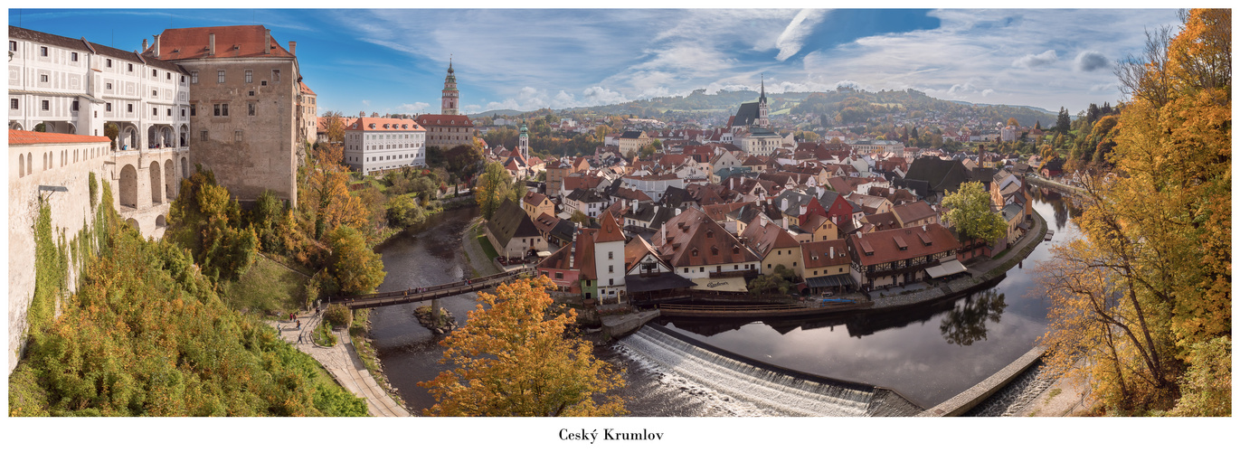 Herbstmotiv aus Krumau an der Moldau