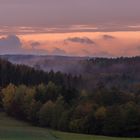 Herbstnebel nach Sonnenuntergang 