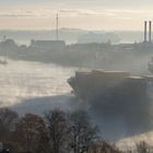 Herbstnebel über dem Nord-Ostsee-Kanal