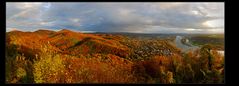 Herbstpanorama Siebengebirge Drachenfels Löwenburg Bad Honnef Rhein