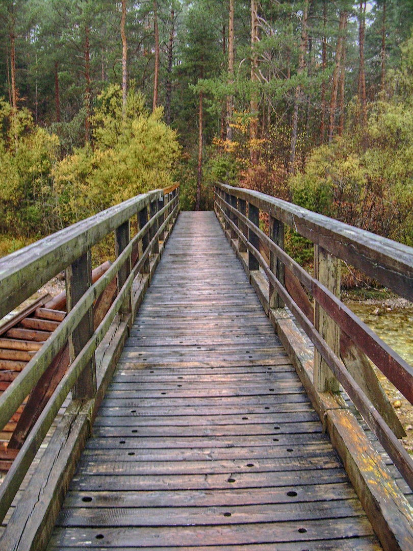 Herbstspaziergang über eine Brücke 05