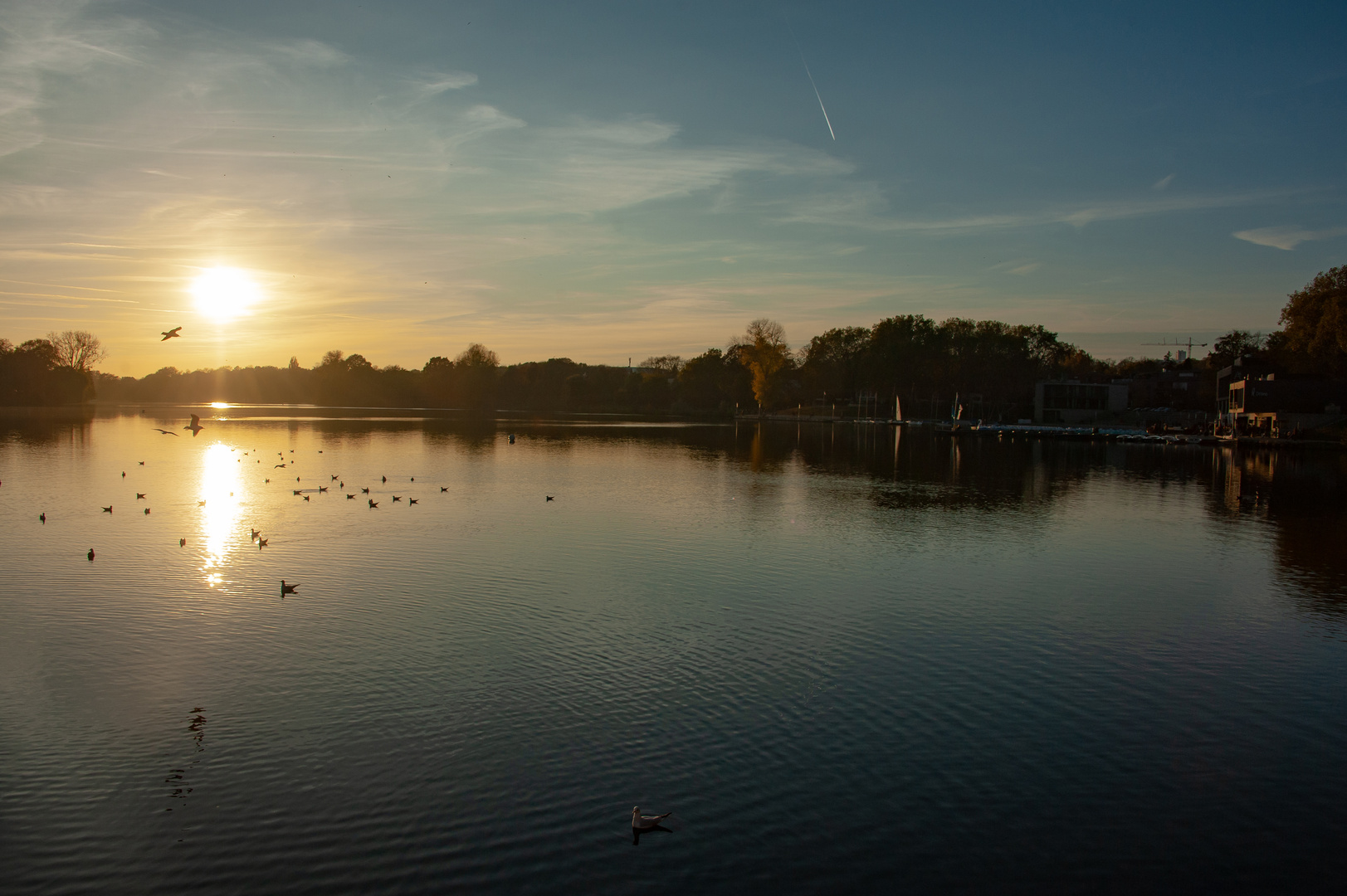 Herbststimmung am Abend, Aasee Münster 1