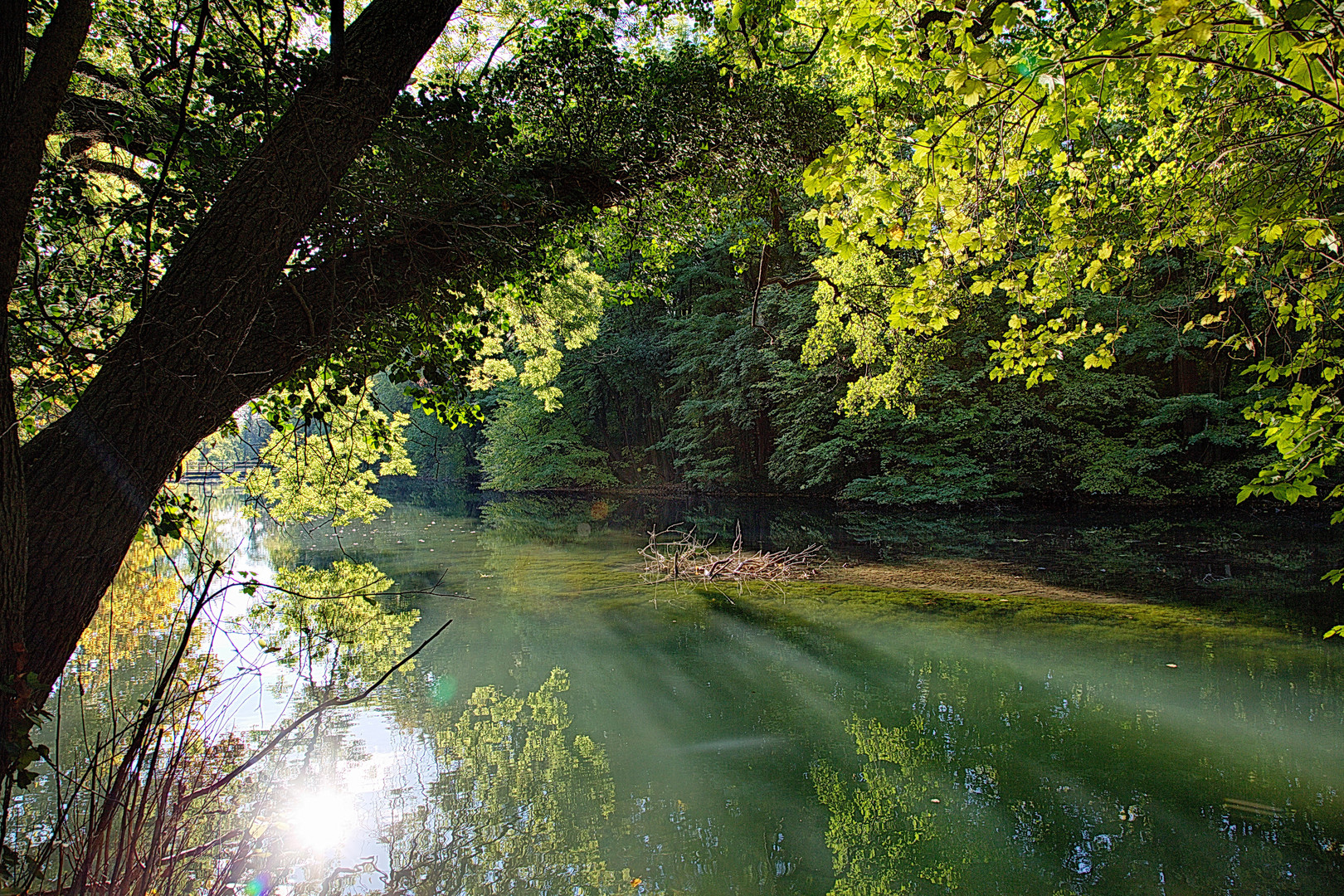 Herbststimmung am Ufer des Schlosspark-Teiches