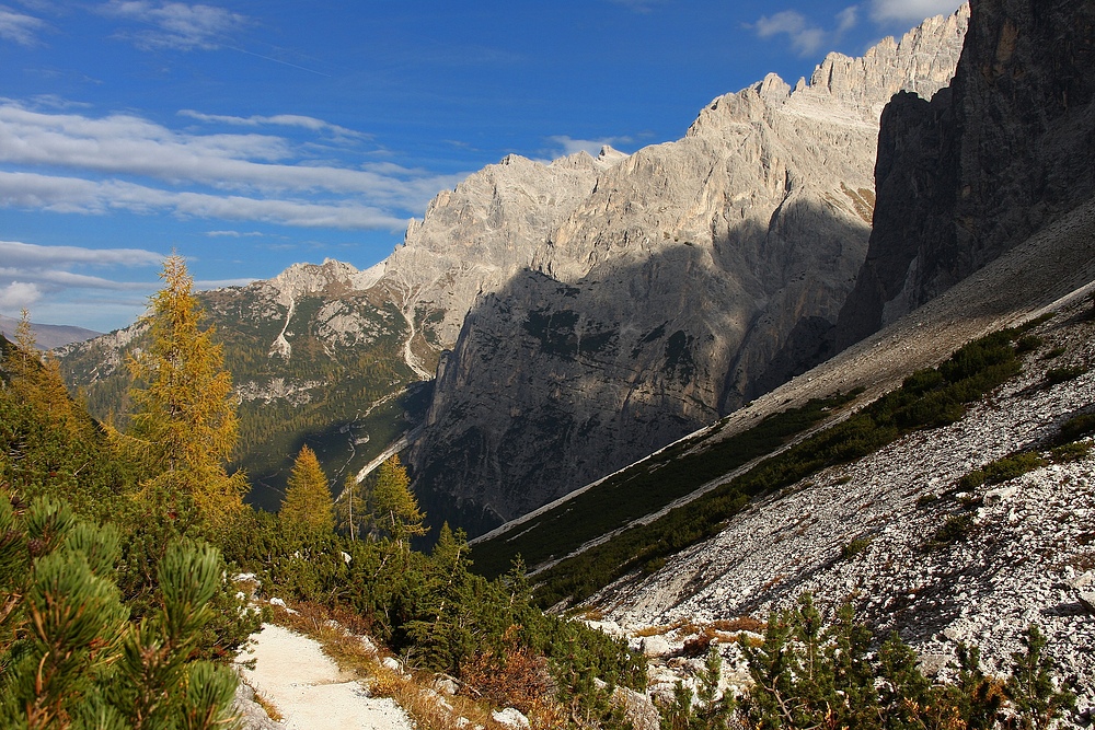 Herbststimmung beim Abstieg von der Dreischusterhütte,...