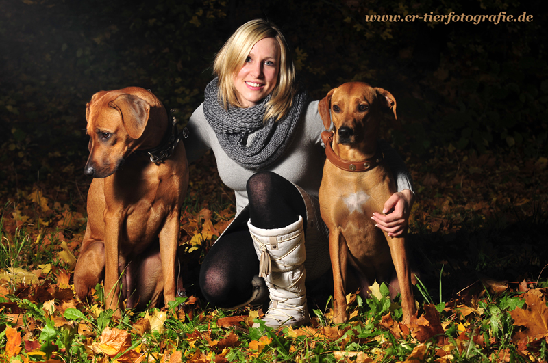 Herbststimmung - Hunde mit Frauchen