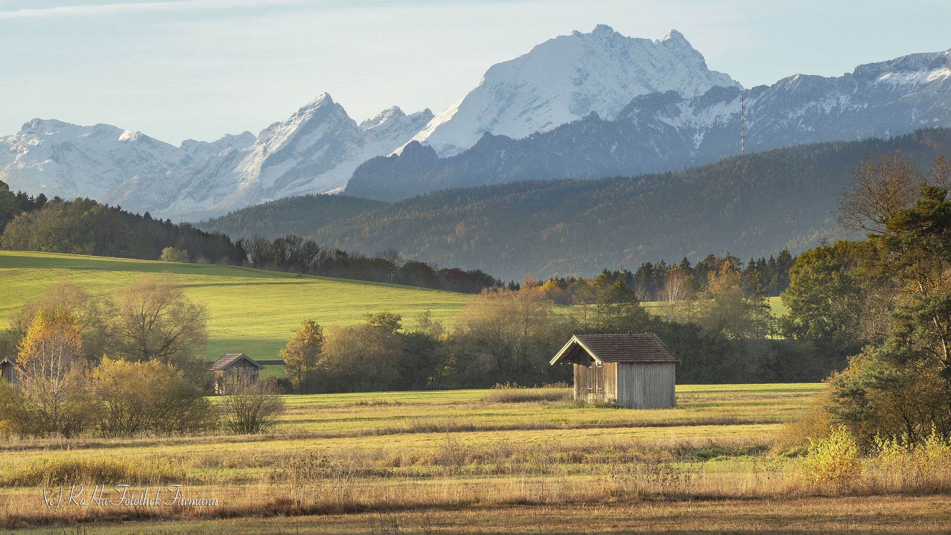 Herbststimmung im Sonnenaufgang - Haarmoos - Watzmann