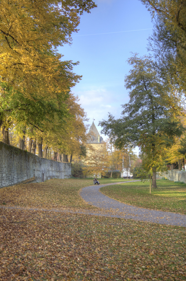 Herbststimmung in den Gräften in Soest - Deutschland, Nordrhein-Westfalen