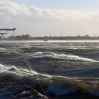 Herbststurm an der Elbe vor Blankenese