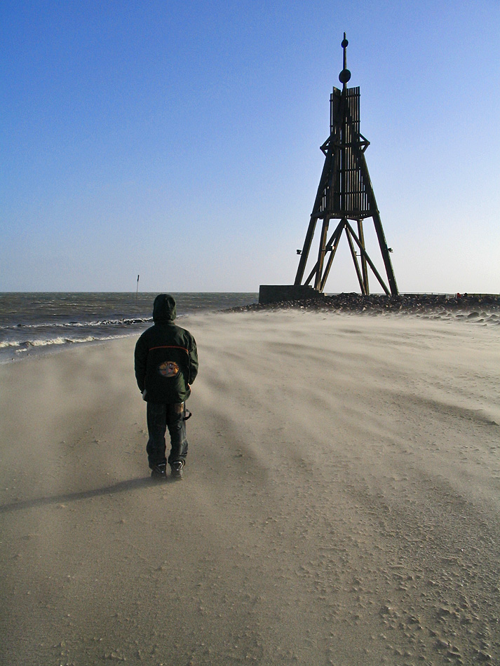 Herbststurm an der Kugelbake in Cuxhaven