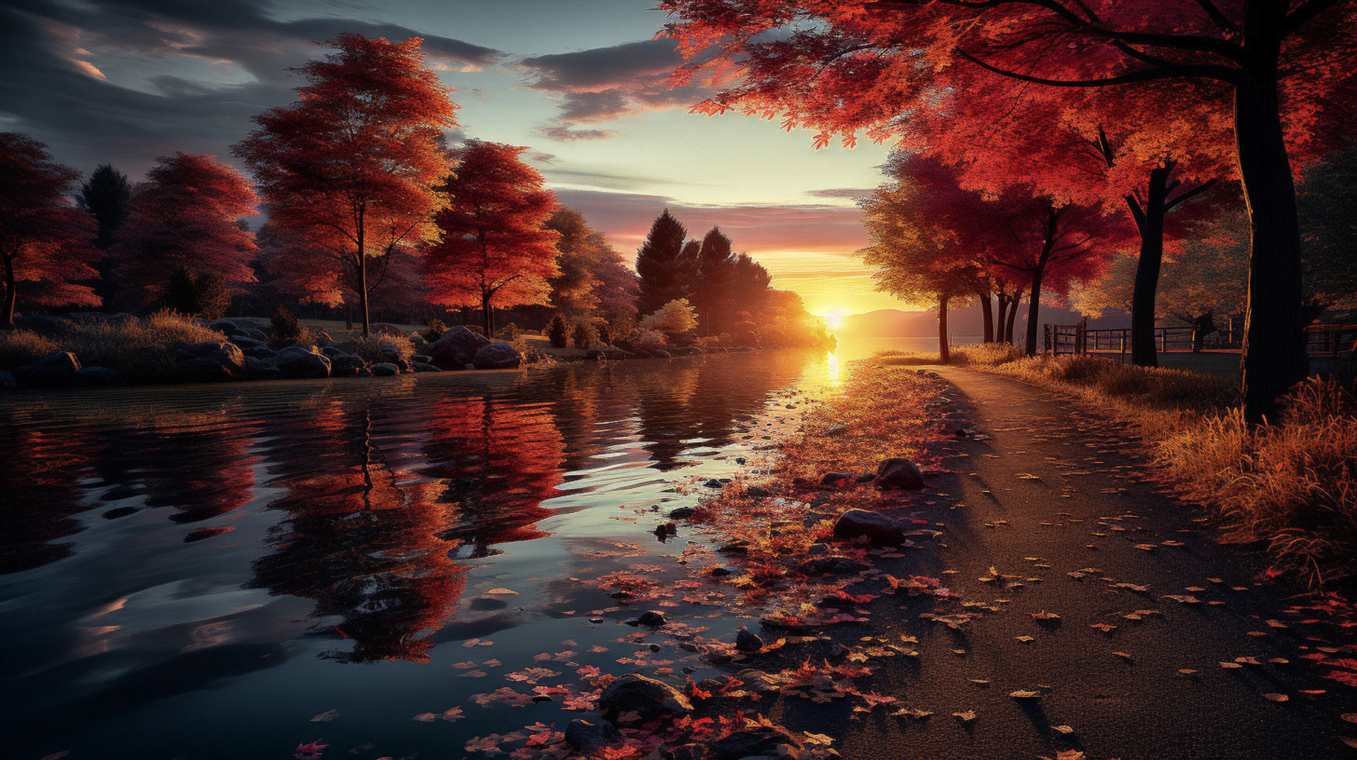 Herbsttraum Foto &amp; Bild | sonnenuntergang, oktober, surreal Bilder auf ...