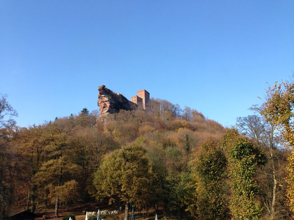 Herbstwald mit Burg