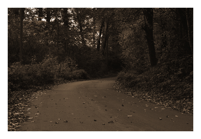 Herbstweg vor unserem Haus