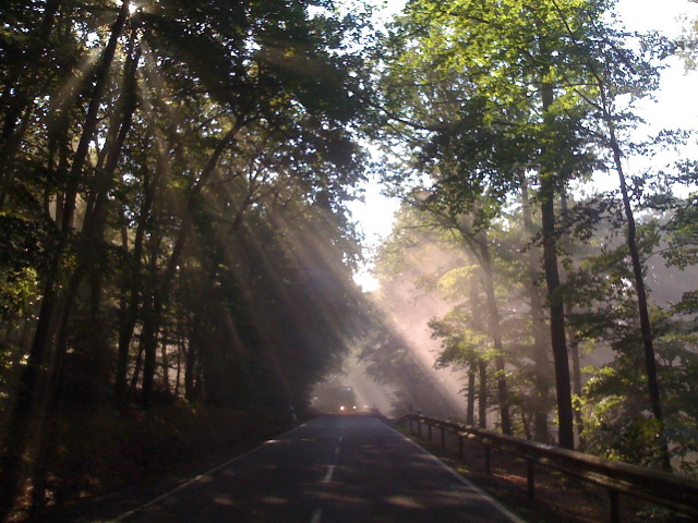 Here comes the sun - and a big truck ;-)