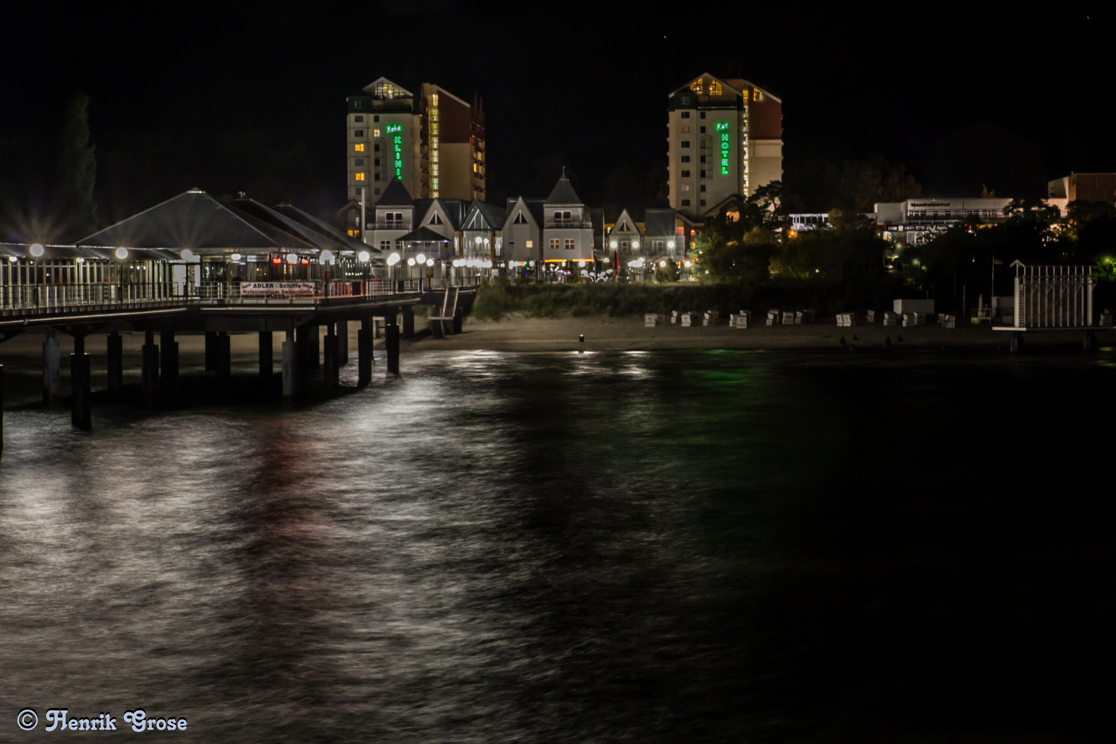 Heringsdorf bei Nacht - von der Seebrücke