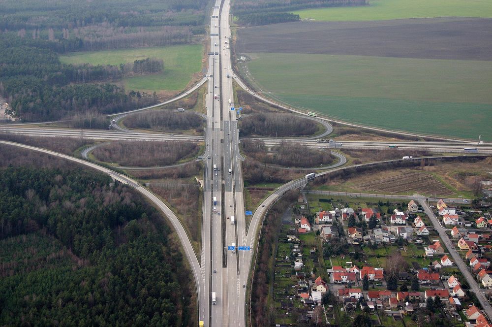 Hermsdorfer Kreuz A4/A9 von oben Foto & Bild | thüringen, verkehr, motive Bilder auf fotocommunity