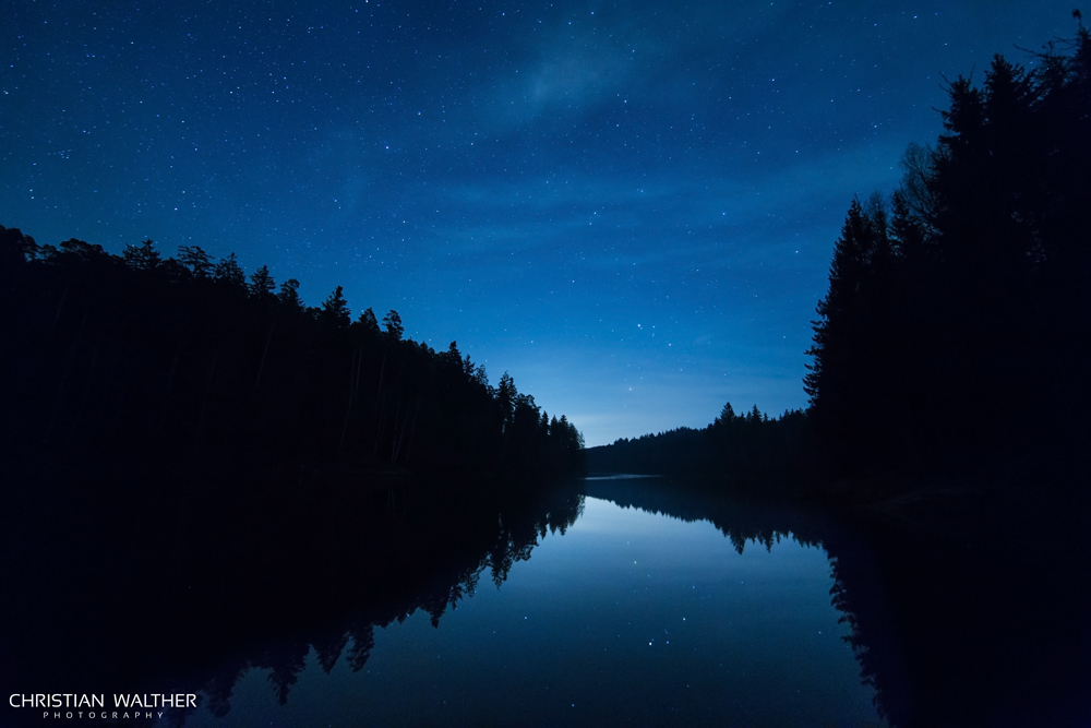 Herrenbach Stausee bei Nacht