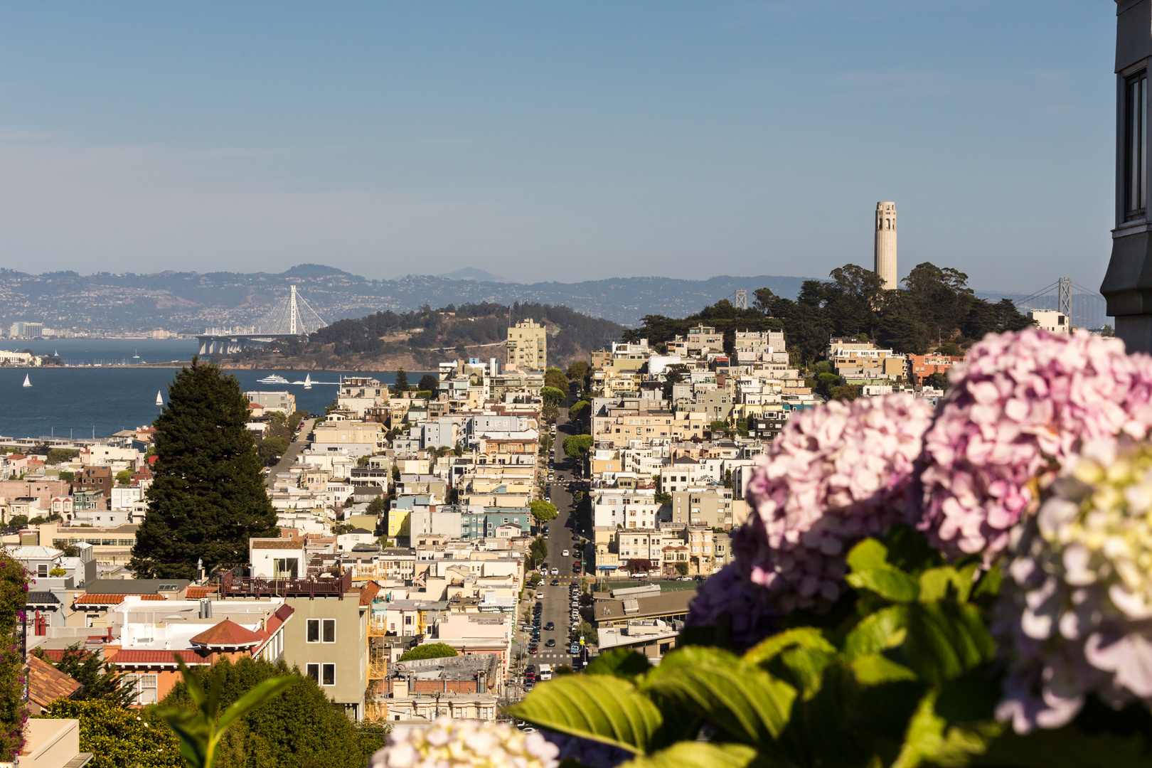 Herrliche Aussicht von der oberen Lombard Street