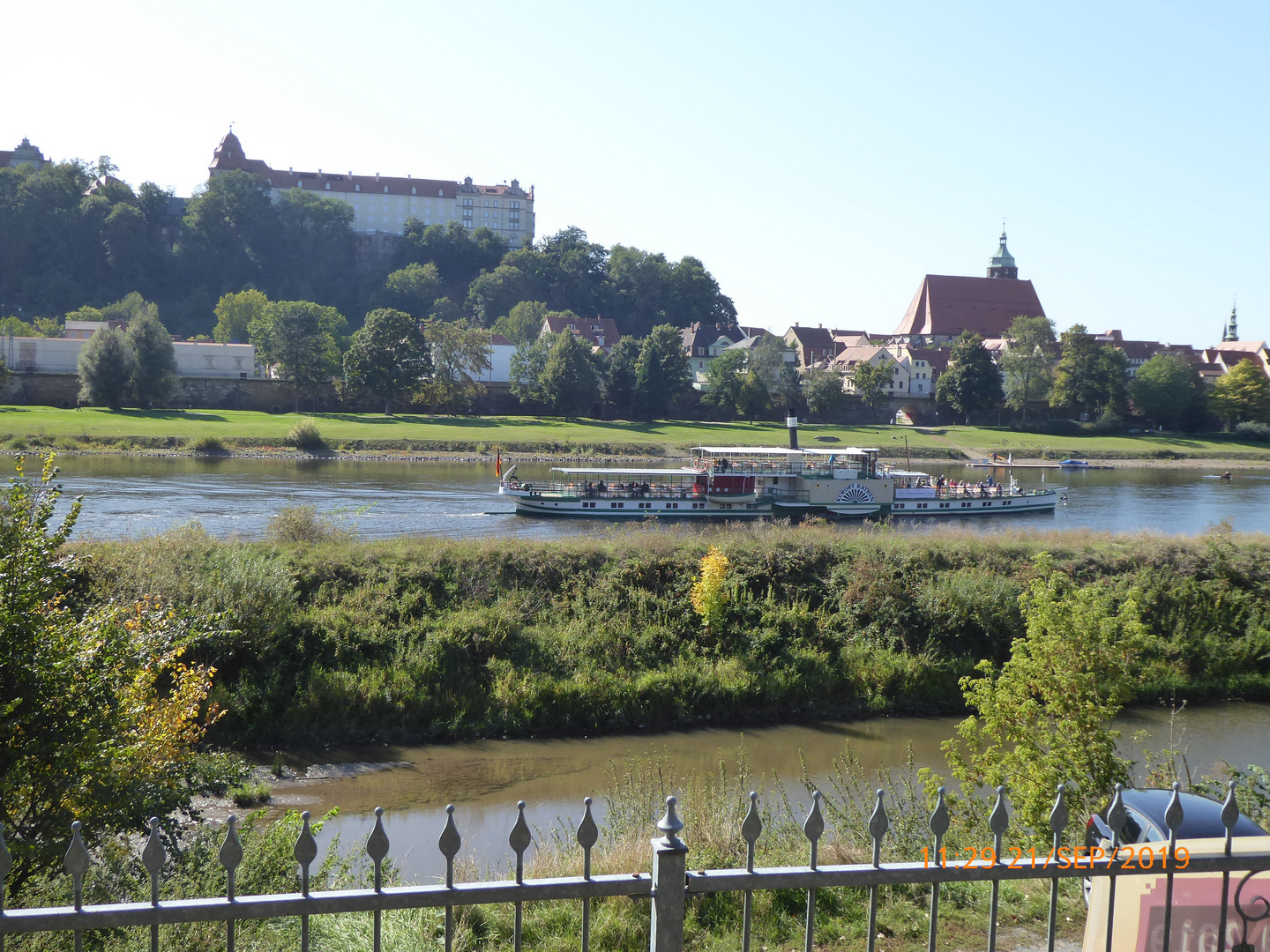 Herrlicher Blick über die Elbe nach Pirna....