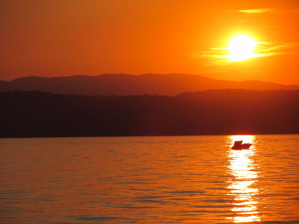 Herrlicher Sonnenuntergang am Gardasee