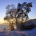 Herrlicher Sonnenuntergang in weiss