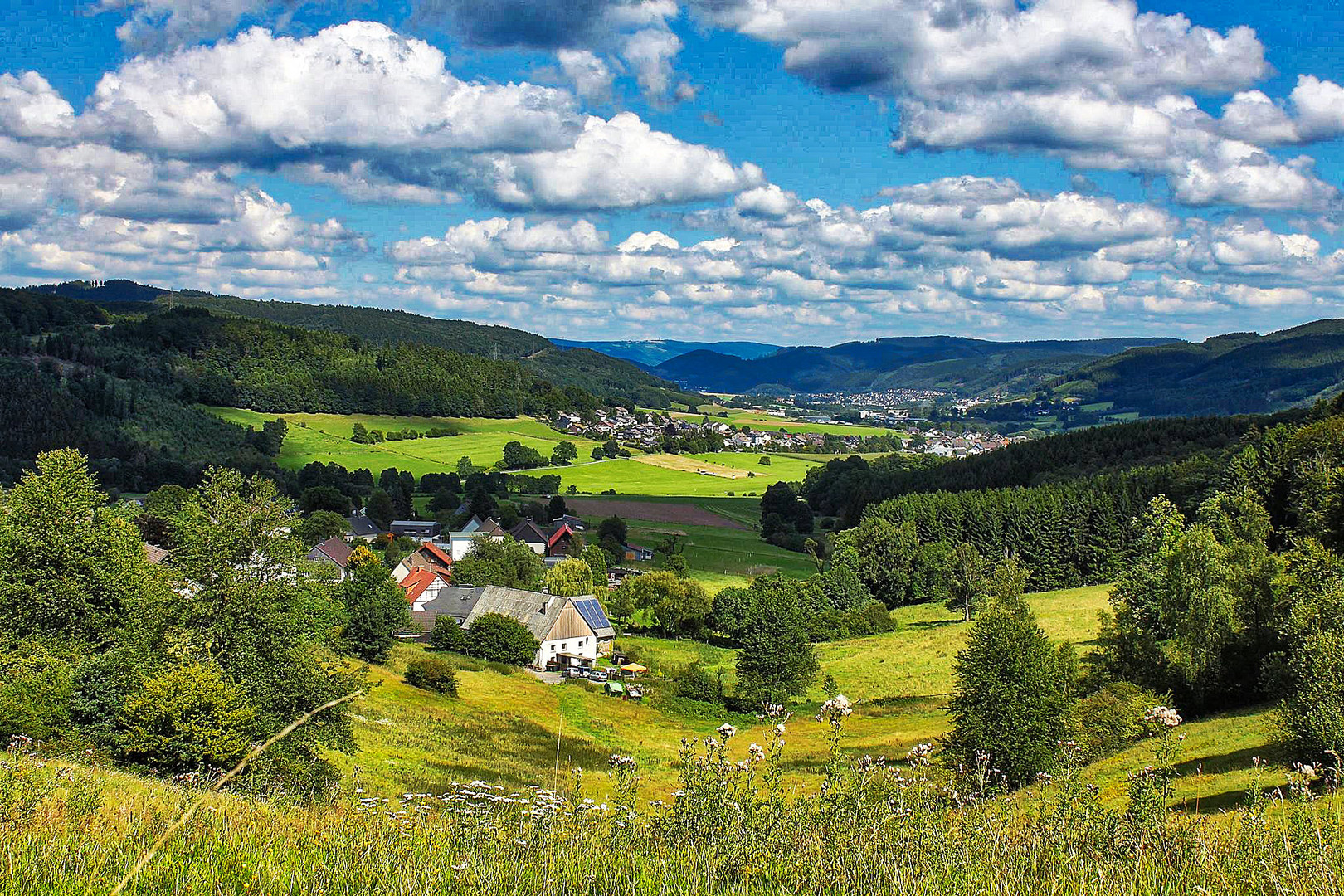 Herscheid: Blick über das Elsetal im Sommer