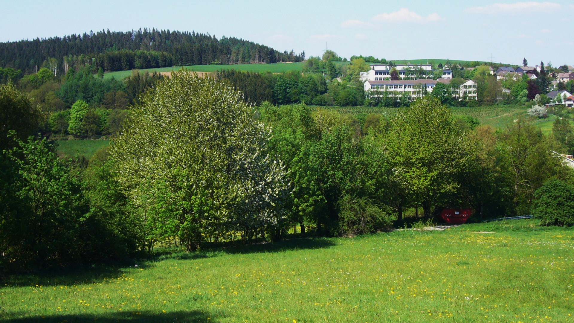 Herscheid - ein Ort im Grünen: Blick zum Schulzentrum