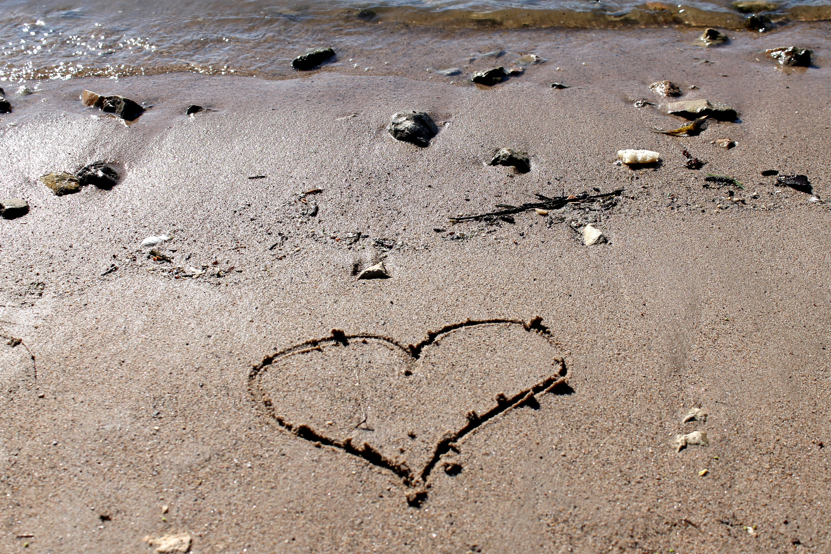Herz am Strand Foto &amp; Bild fascinating nature, natur Bilder auf