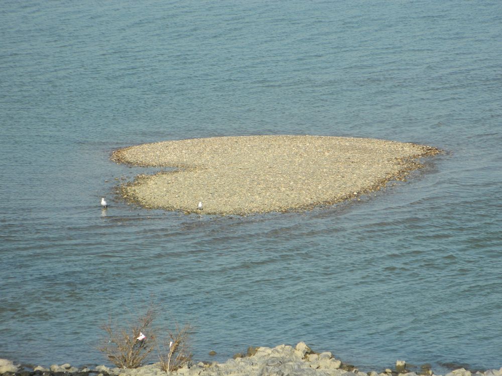 Herz aus Kieselstein im Rhein