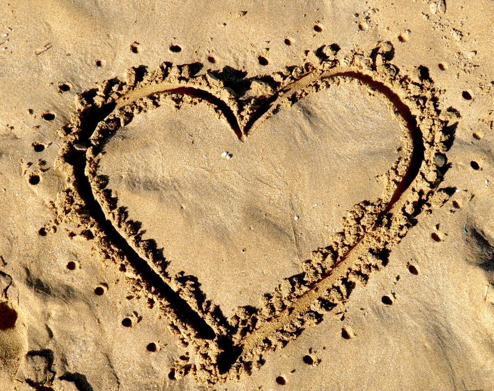 Herz im Sand Foto &amp; Bild wasser, natur, motive Bilder auf