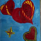 Herzblatt Herz Schmetterling acryl