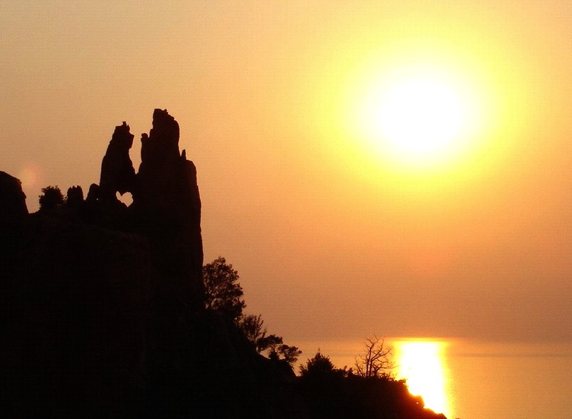 'Herzchenfelsen' im Sonnenuntergang