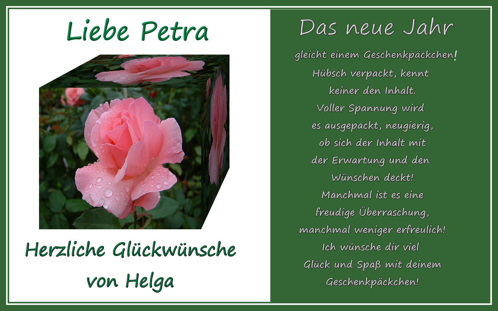 Herzliche Glückwünsche liebe Petra