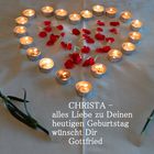 HERZLICHEN GLÜCKWUNSCH " CHRISTA " .............